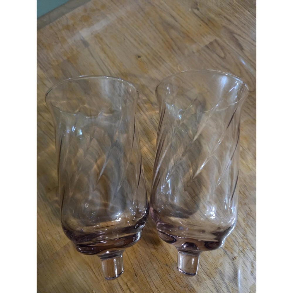 Vintage 5.5" Dusty Plum Home Interiors Peg Votive Candle Holders